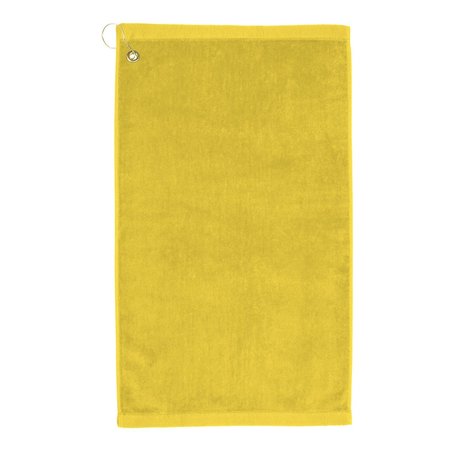 TOWELSOFT Premium 16 inch x 26 inch Velour Golf Towel with Corner Hook &Grommet Placement-Yellow Golf-GV1201CL-YLW